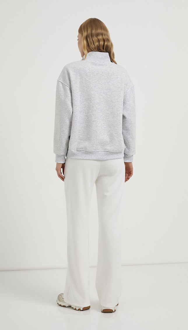 NYC Bestickter Damenpullover mit Reissverschluss