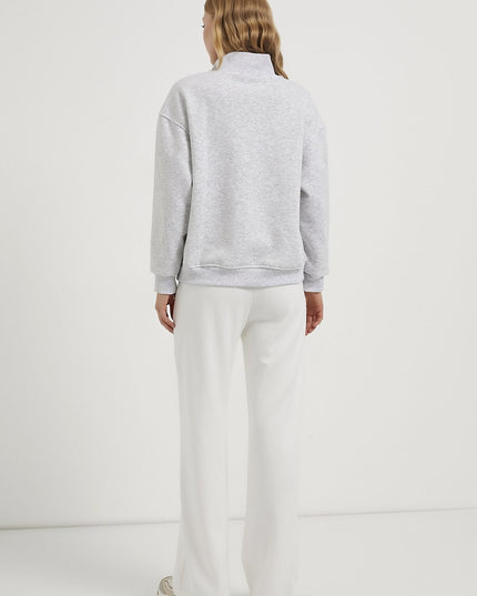 NYC Bestickter Damenpullover mit Reissverschluss