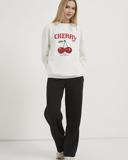 Women's sweater with cherry pattern