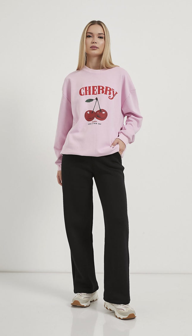 Damenpullover mit Kirschmuster