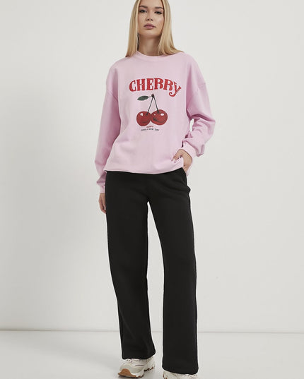 Damenpullover mit Kirschmuster