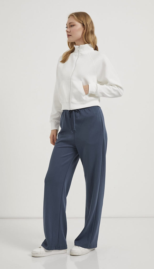 Damen‑Sweatshirt mit Taschen und Reißverschlussdetails