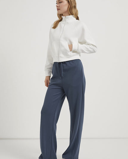 Damen‑Sweatshirt mit Taschen und Reißverschlussdetails