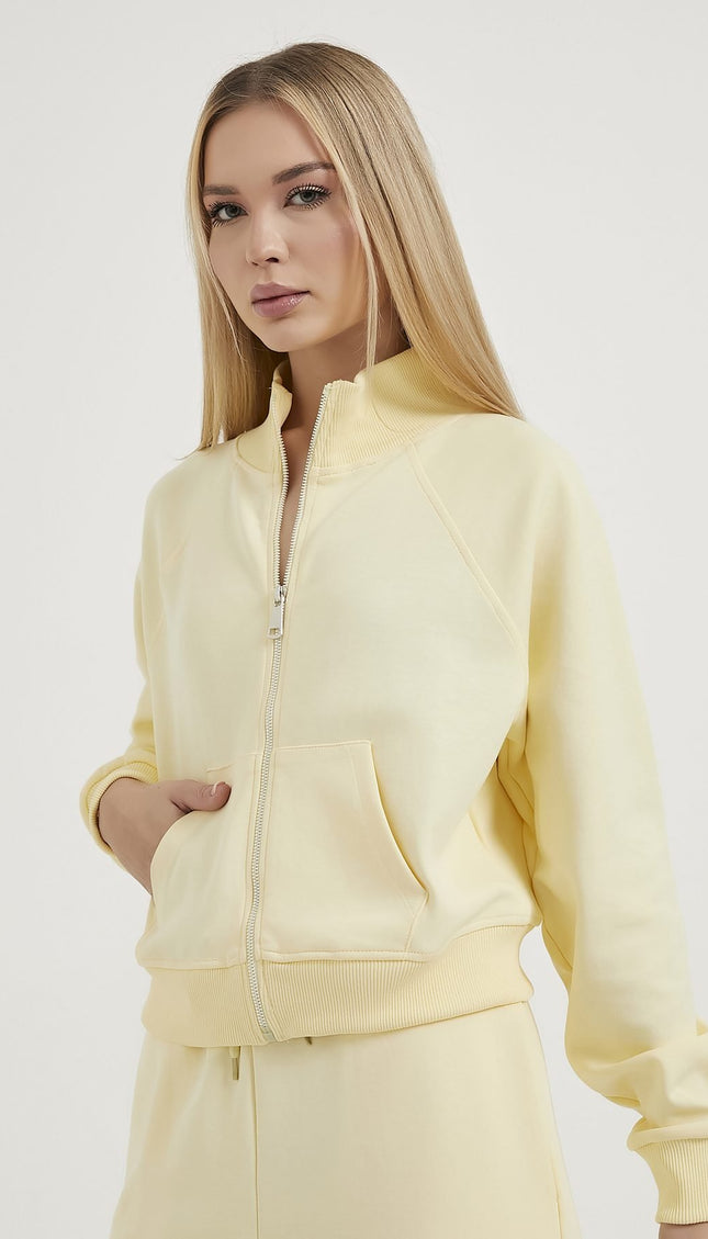 Damen‑Sweatshirt mit Taschen und Reißverschlussdetails