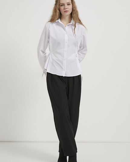 Damen‑Schnürhemd mit Knopfleiste