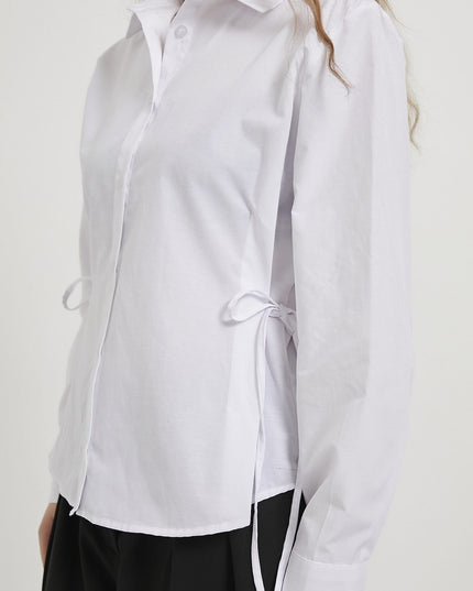 Damen‑Schnürhemd mit Knopfleiste