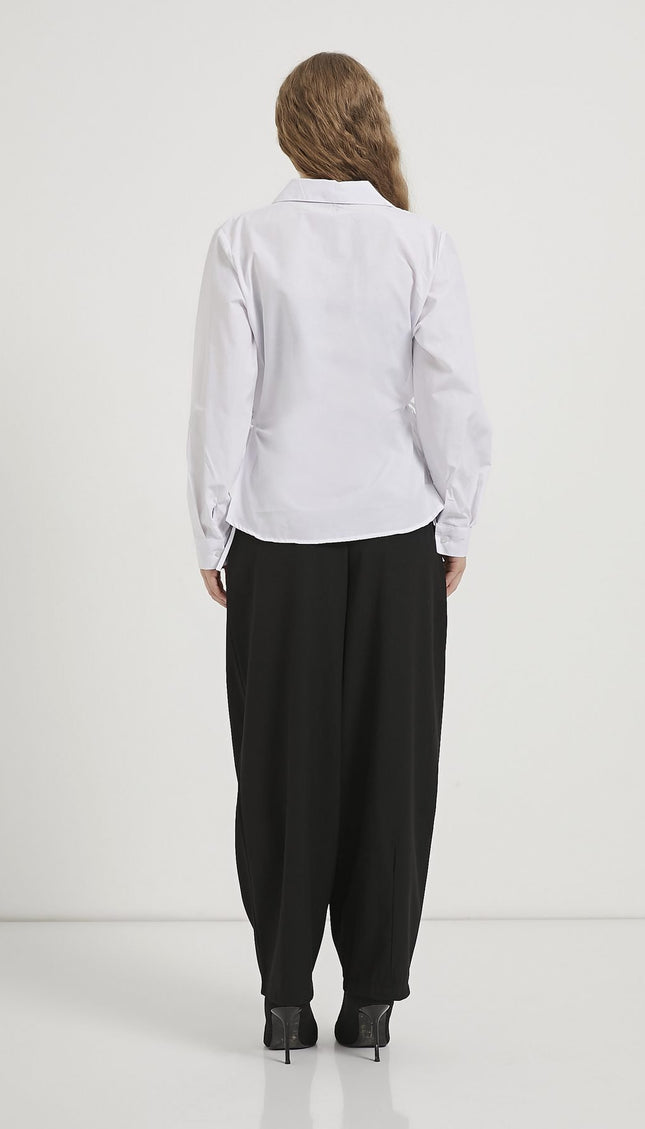 Damen‑Schnürhemd mit Knopfleiste