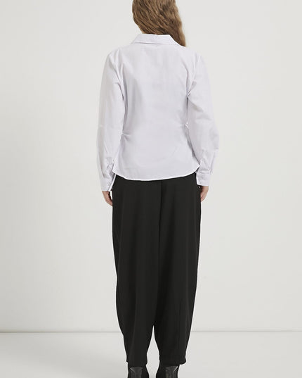 Damen‑Schnürhemd mit Knopfleiste