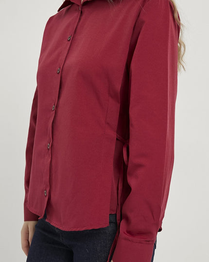 Damen‑Schnürhemd mit Knopfleiste
