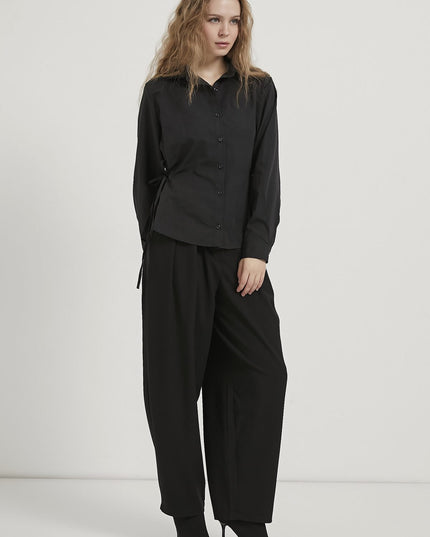 Damen‑Schnürhemd mit Knopfleiste