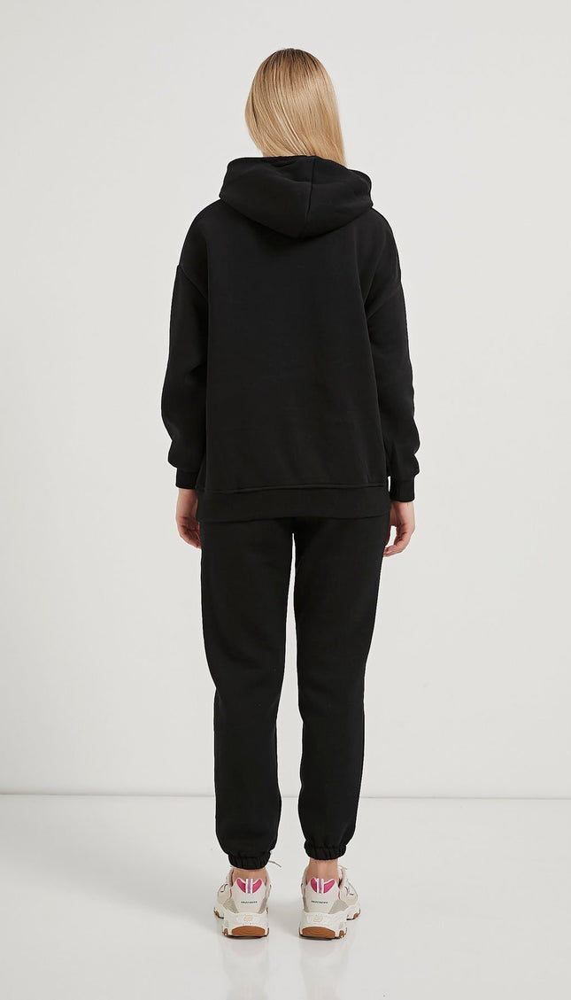 Damenkapuzenpullover mit Reissverschlusskragen