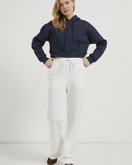 Kangaroo Pocket Raising Crop Damenpullover