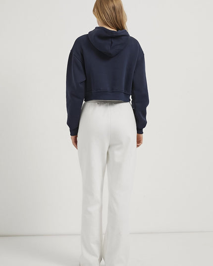 Kangaroo Pocket Raising Crop Damenpullover