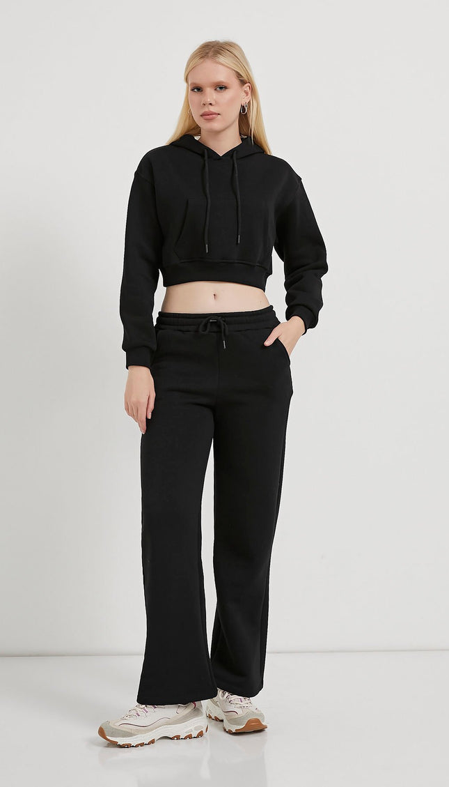 Kangaroo Pocket Raising Crop Damenpullover