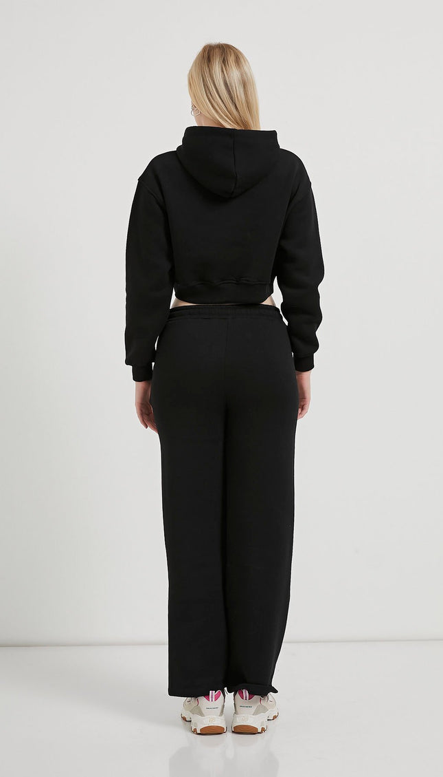 Kangaroo Pocket Raising Crop Damenpullover