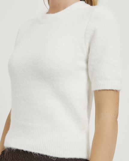 Premium-Kurzarm-Damenpullover mit hohem Kragen