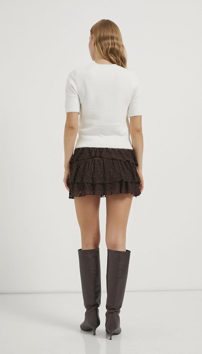 Premium-Kurzarm-Damenpullover mit hohem Kragen