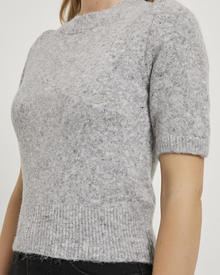 Premium-Kurzarm-Damenpullover mit hohem Kragen