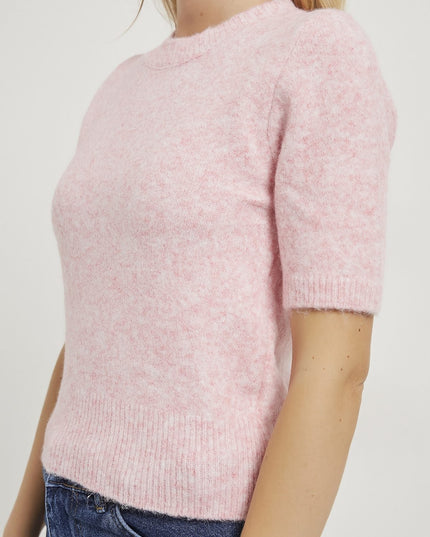 Premium-Kurzarm-Damenpullover mit hohem Kragen