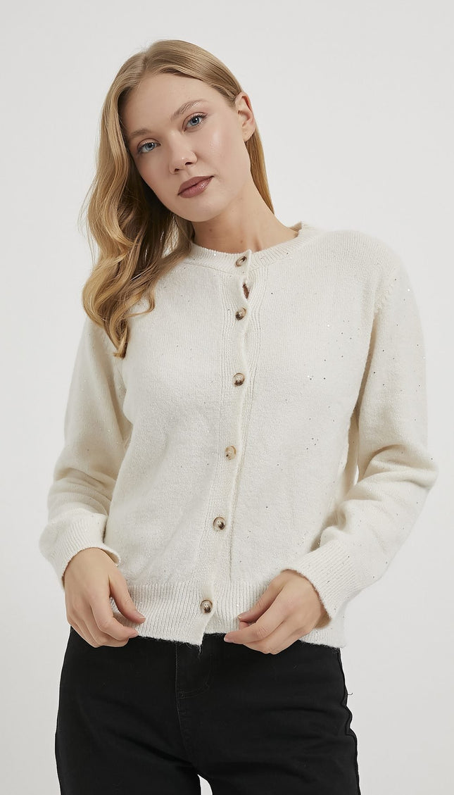 Schillernde Premium-Strickjacke für Damen