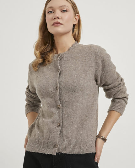 Schillernde Premium-Strickjacke für Damen