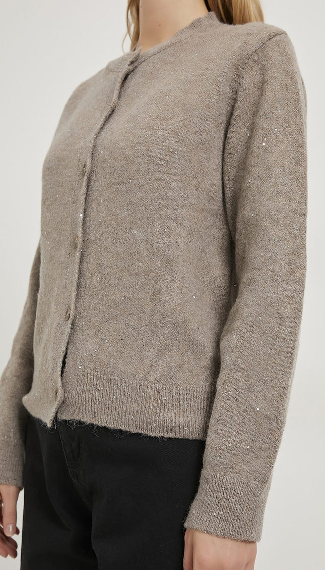 Schillernde Premium-Strickjacke für Damen