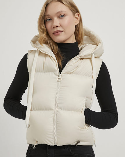 Damen-Steppweste mit Kapuze