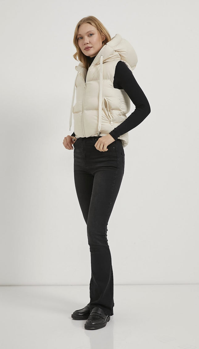 Damen-Steppweste mit Kapuze