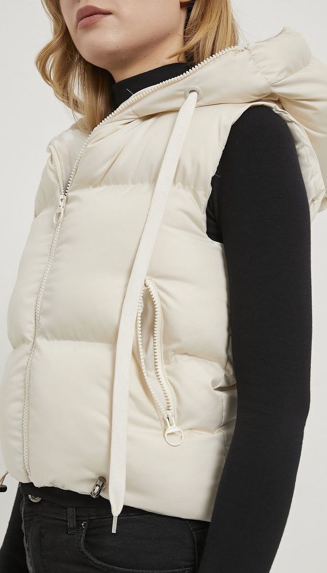 Damen-Steppweste mit Kapuze