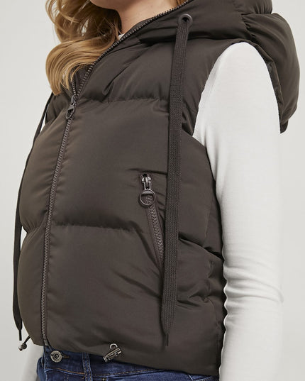 Damen-Steppweste mit Kapuze