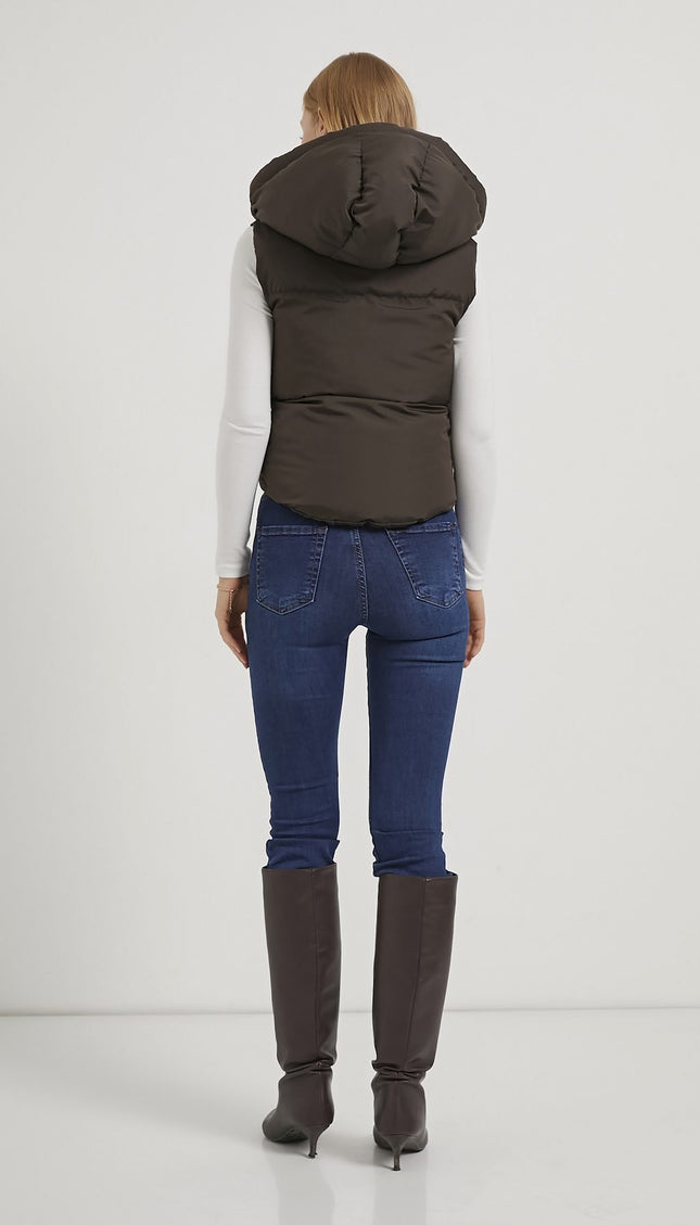 Damen-Steppweste mit Kapuze