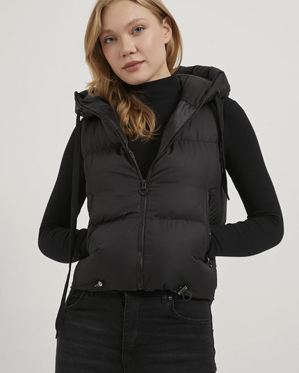 Damen-Steppweste mit Kapuze