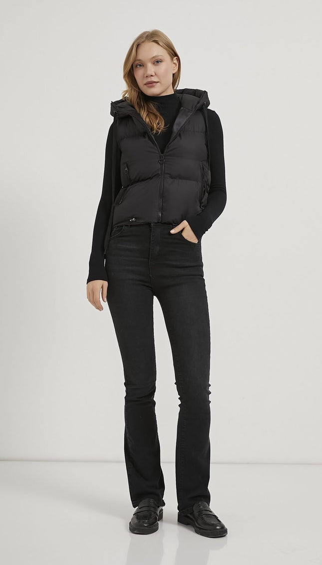 Damen-Steppweste mit Kapuze