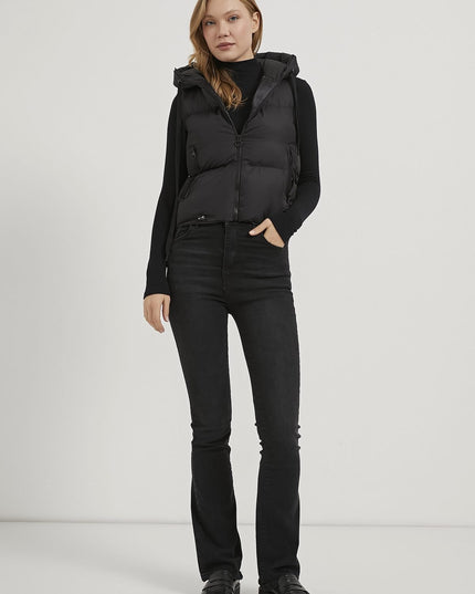 Damen-Steppweste mit Kapuze