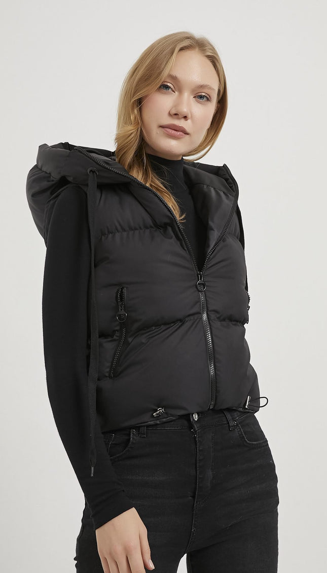 Damen-Steppweste mit Kapuze