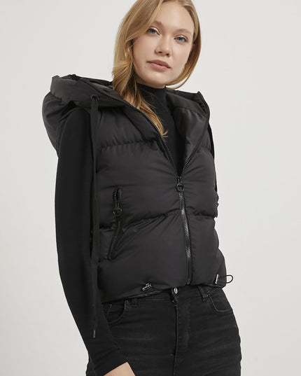 Damen-Steppweste mit Kapuze