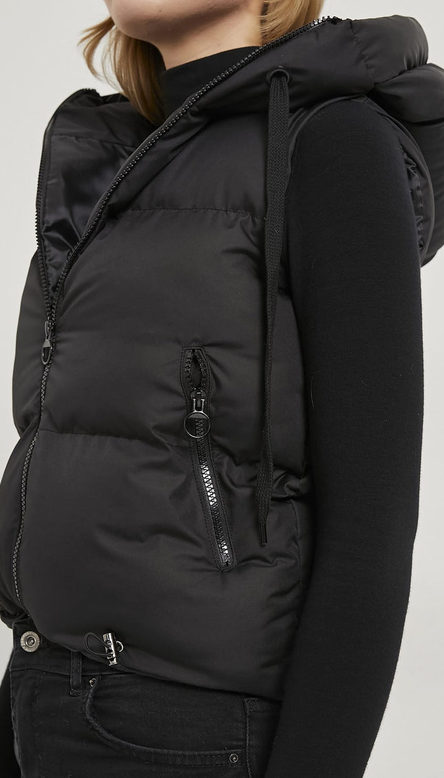 Damen-Steppweste mit Kapuze