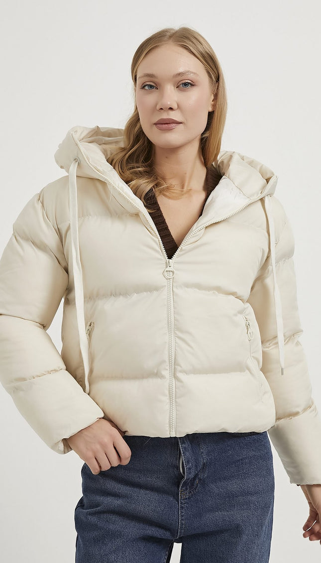 Damenjacke mit Kapuzenhut und Reissverschluss