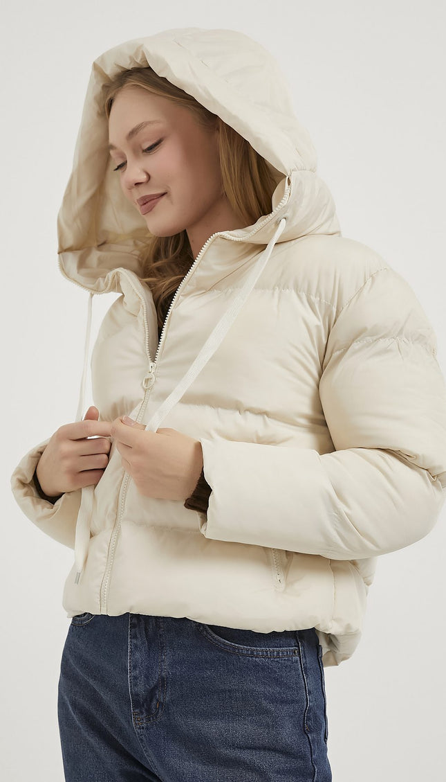 Damenjacke mit Kapuzenhut und Reissverschluss