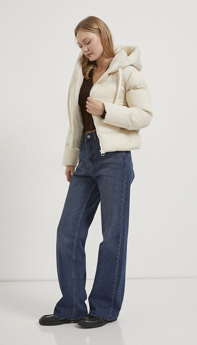 Damenjacke mit Kapuzenhut und Reissverschluss