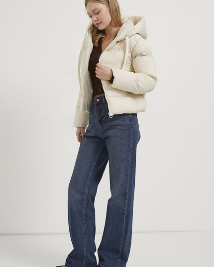 Damenjacke mit Kapuzenhut und Reissverschluss