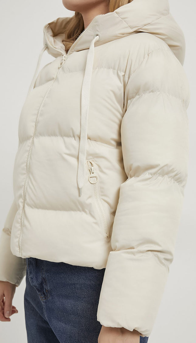 Damenjacke mit Kapuzenhut und Reissverschluss