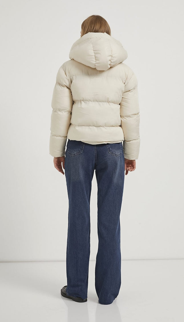 Damenjacke mit Kapuzenhut und Reissverschluss