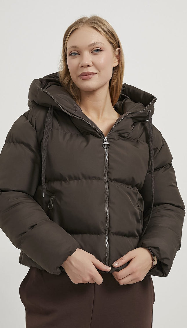 Damenjacke mit Kapuzenhut und Reissverschluss