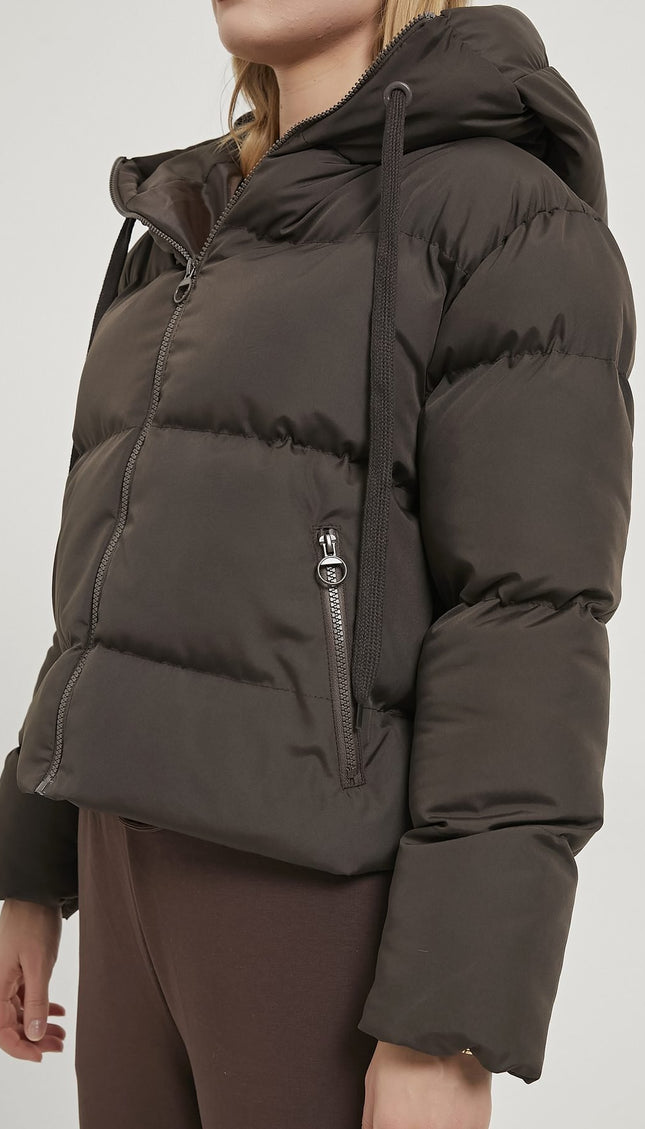 Damenjacke mit Kapuzenhut und Reissverschluss