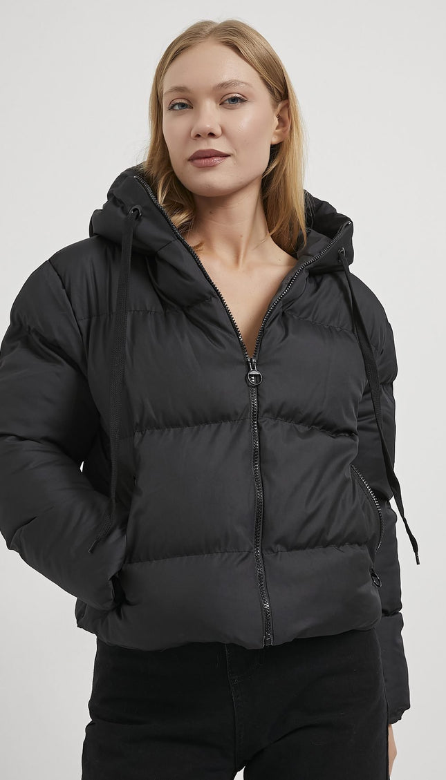 Damenjacke mit Kapuzenhut und Reissverschluss