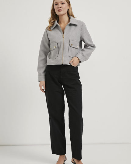 Damenjacke mit Reißverschluss und Klappentaschen