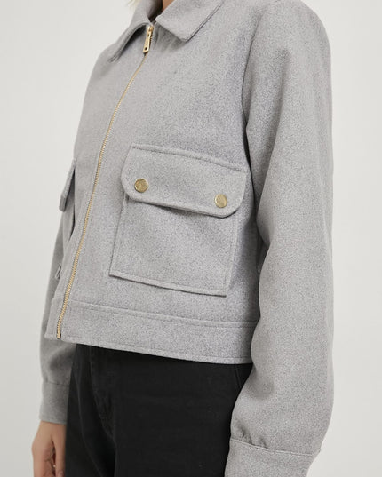 Damenjacke mit Reißverschluss und Klappentaschen