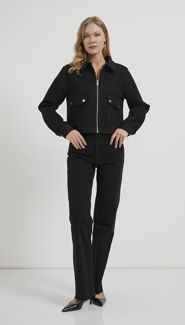 Damenjacke mit Reißverschluss und Klappentaschen