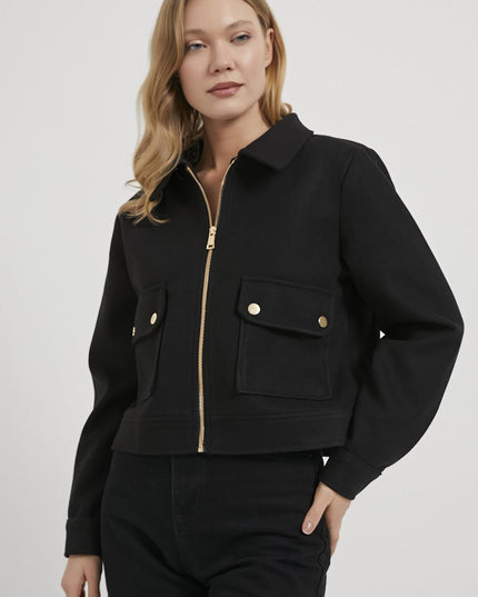 Veste pour femme avec fermeture éclair et poches à rabat